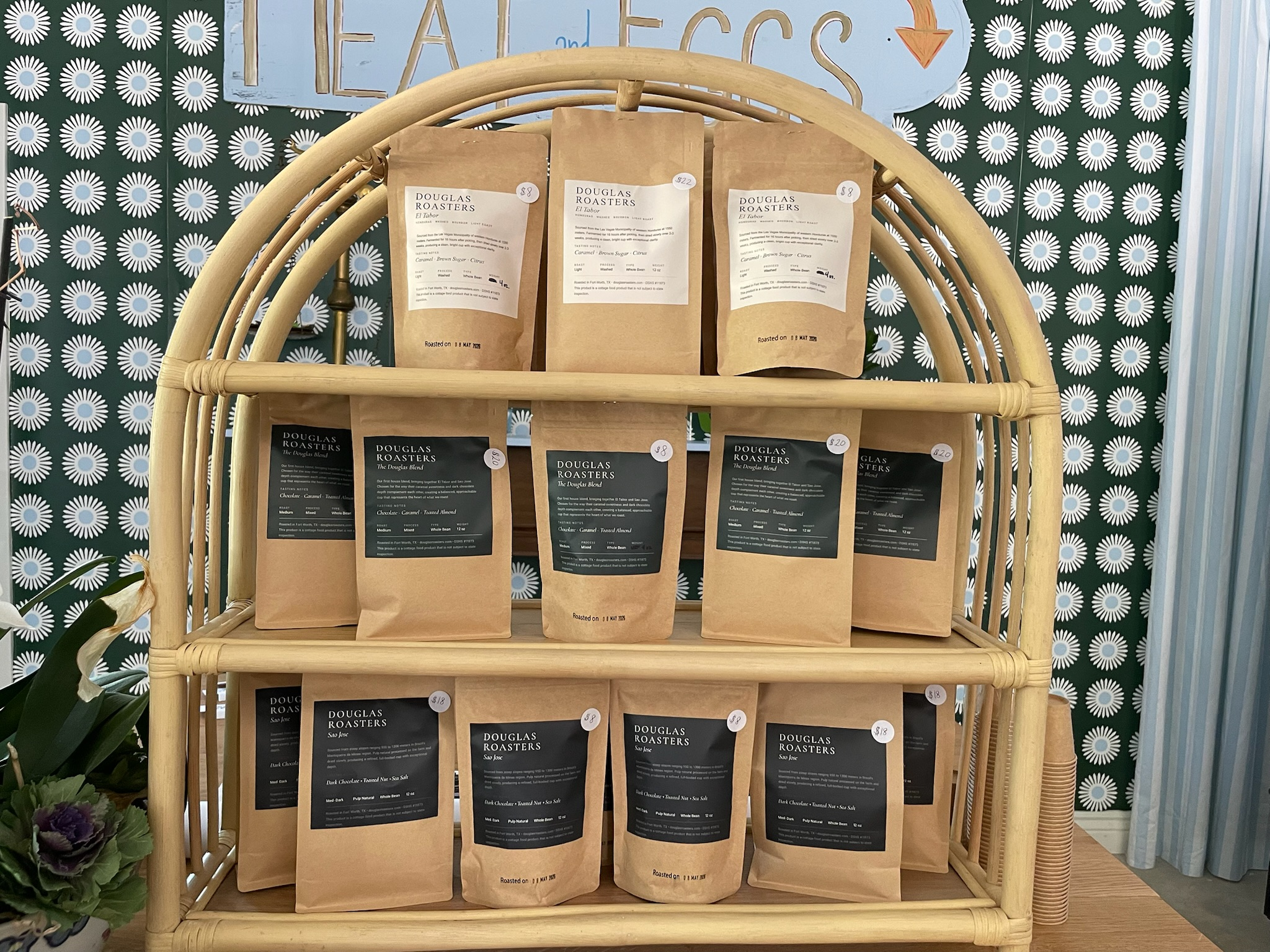 Douglas Roasters coffee on display at The Hutch